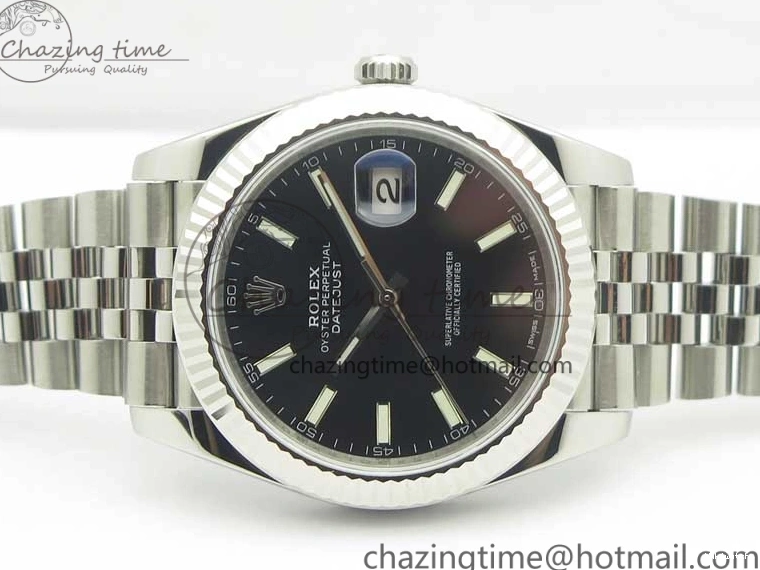 Black Markers Jubilee DateJust Edition on Best 41 REF Clone 126334 Bracelet 1:1 V2 A3235 SS Stick Dial 0927